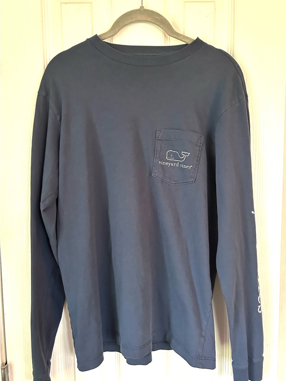 Vineyard Vines Whale Logo Pocket Long Sleeve T-Shirt Navy XS